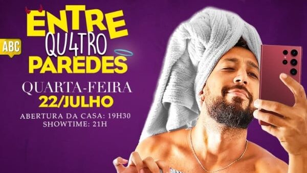 Cartaz do show de stand-up de Guto Andrade em Santo André