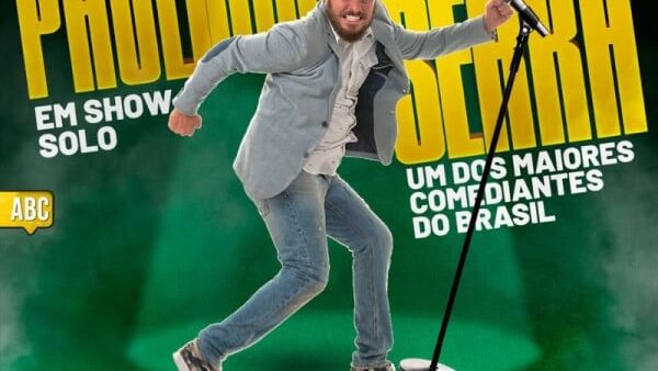 Cartaz do show de stand-up de Paulinho Serra em Santo André
