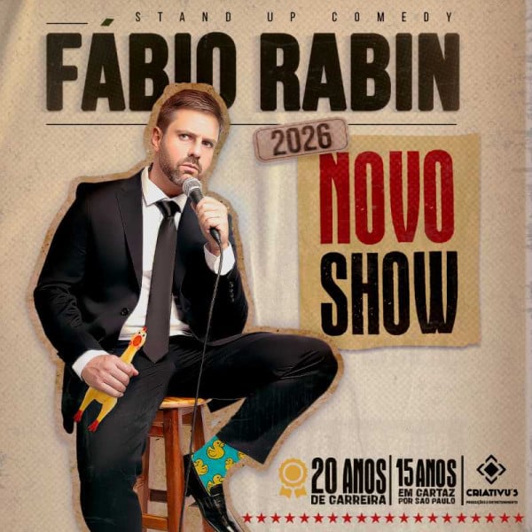 Cartaz do Novo Show de Fábio Rabin em São Bernardo do Campo