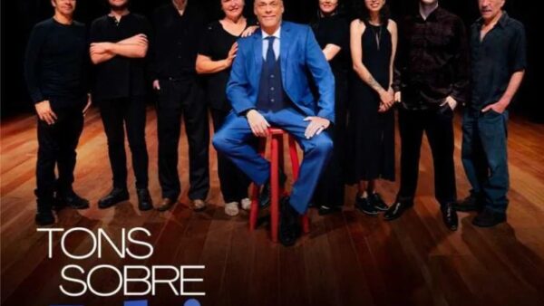 Maestro Flávio Florence e banda em cartaz de divulgação do show Tons Sobre Jobim