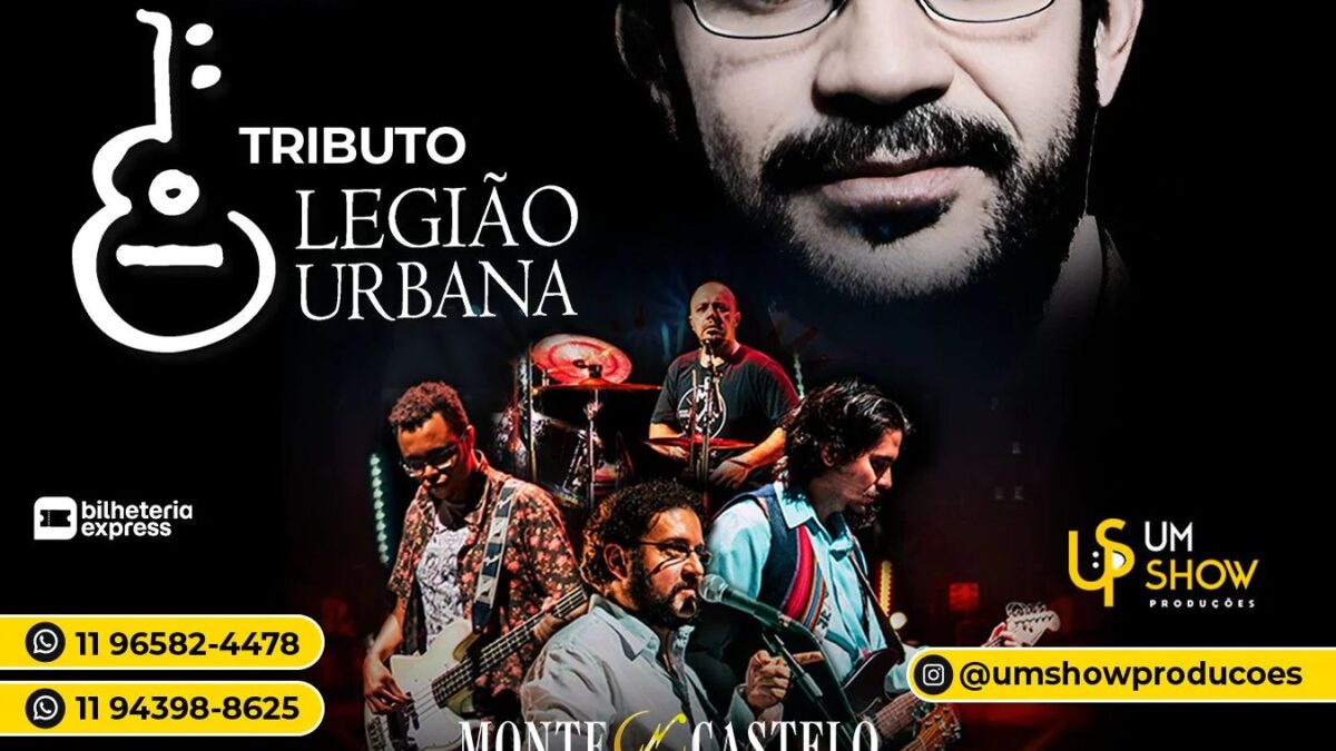 Banda Monte Castelo em cartaz de divulgação do tributo à Legião Urbana