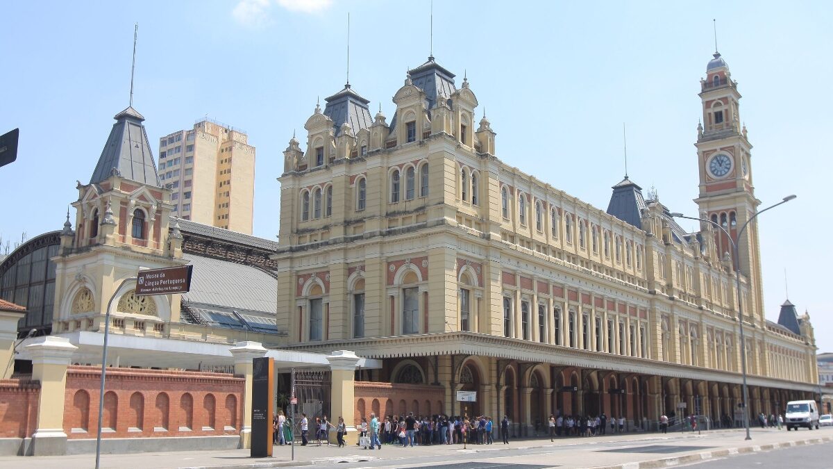 Fachada do Museu da Língua Portuguesa na Estação da Luz