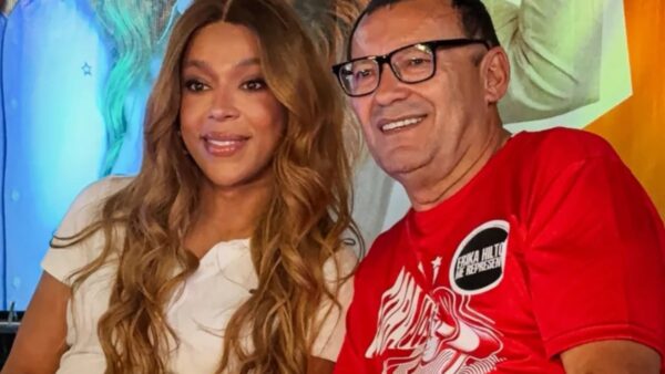 Erika Hilton e Josa Queiroz durante ato pela diversidade em Diadema