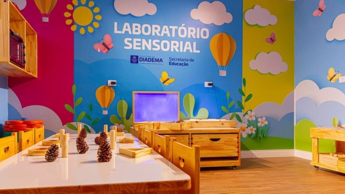 Laboratório sensorial reformado na EMEB José da Silva Filho em Diadema