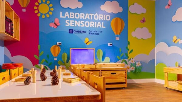 Laboratório sensorial reformado na EMEB José da Silva Filho em Diadema