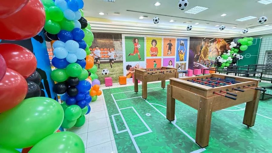 Espaço de jogos e brincadeiras no Mauá Plaza Shopping durante as férias