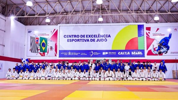 Atletas de judô de vários países reunidos no Centro de Excelência Esportiva de Judô, na Arena Caixa de São Bernardo