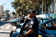 Guarda Civil Municipal de São Bernardo durante fiscalização de trânsito