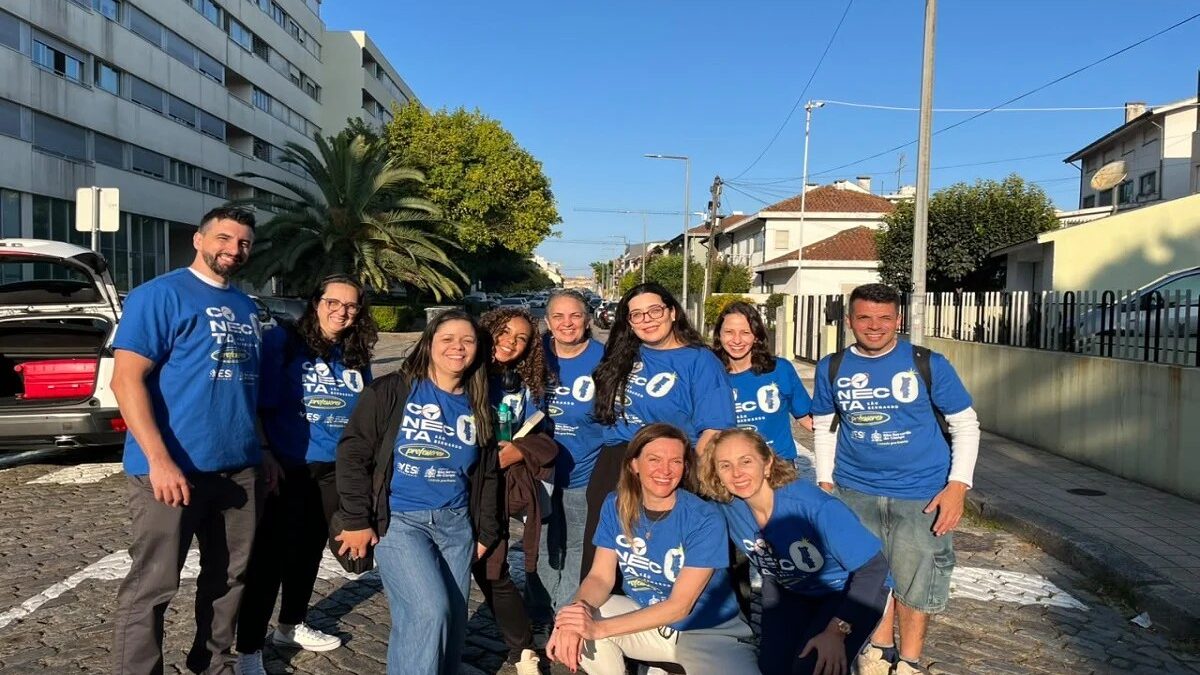 Professores do Conecta São Bernardo durante congresso em Portugal