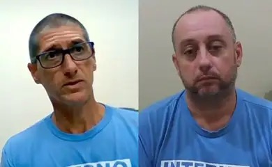 Montagem com fotos dos ex-policiais militares Ronnie Lessa e Élcio Queiroz
