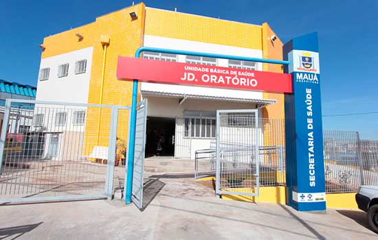 Fachada da Unidade Básica de Saúde do Jardim Oratório, da Secretaria de Saúde de Mauá