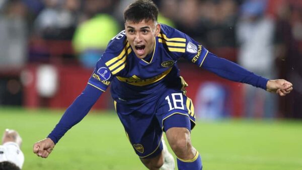 Jogador do Boca Juniors comemora gol em partida da Sul-Americana