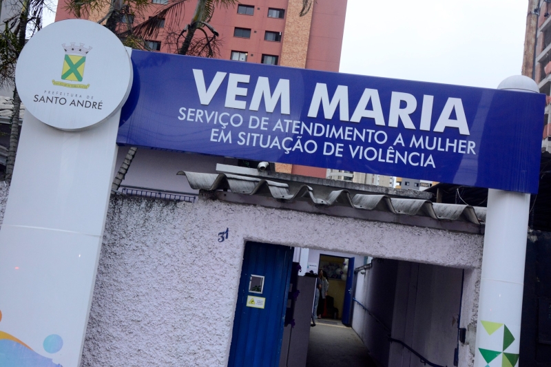 Fachada de entrada do serviço Vem Maria de atendimento a mulheres em situação de violência em Santo André