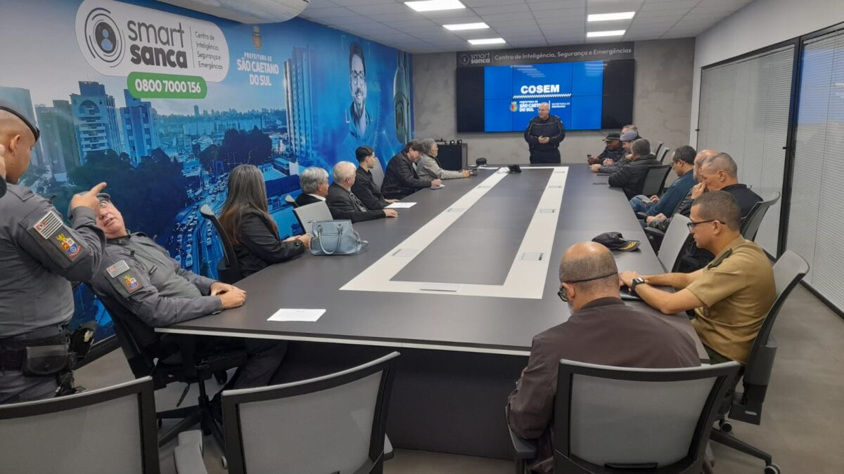 Reunião do Conselho de Segurança Municipal no Smart Sanca em São Caetano do Sul