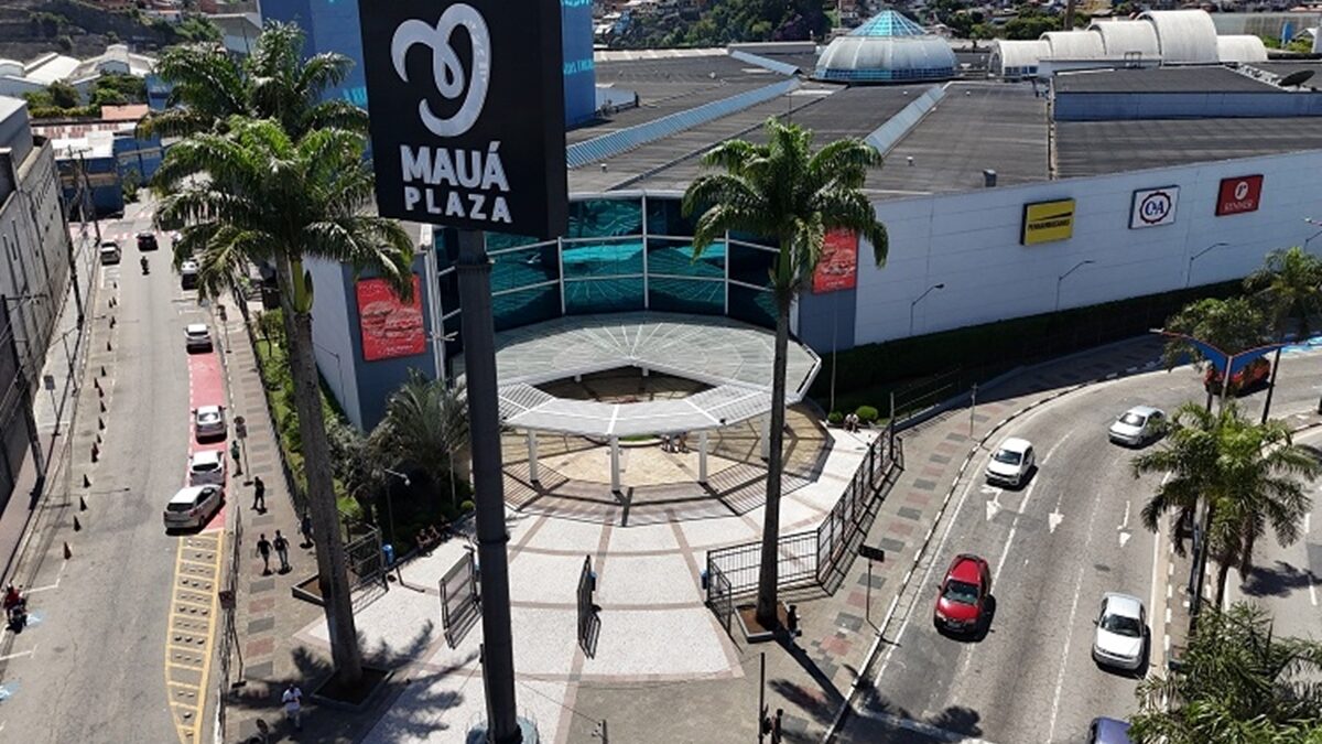 Vista aérea da fachada do Mauá Plaza Shopping, no centro de Mauá (foto de arquivo)