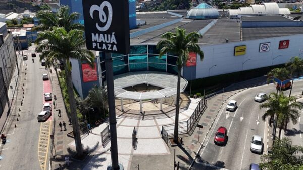 Vista aérea da fachada do Mauá Plaza Shopping, no centro de Mauá (foto de arquivo)